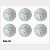Zanddollar oceaan strand zomer turquoise wit ronde sticker (Vel)