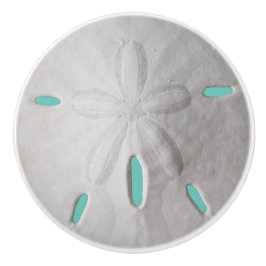 Zanddollar oceaan strand zomer turquoise witte co keramische knop