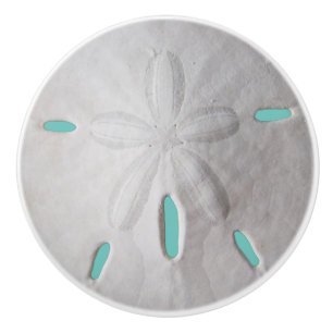 Zanddollar oceaan strand zomer turquoise witte co keramische knop
