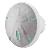Zanddollar oceaan strand zomer turquoise witte co keramische knop (Rechts)