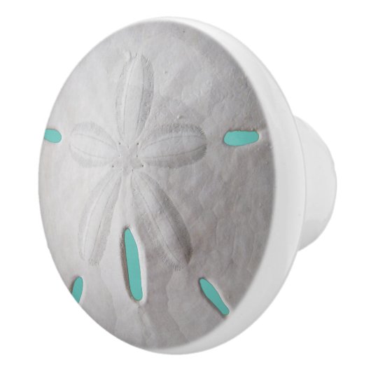 Zanddollar oceaan strand zomer turquoise witte co keramische knop (Rechts)