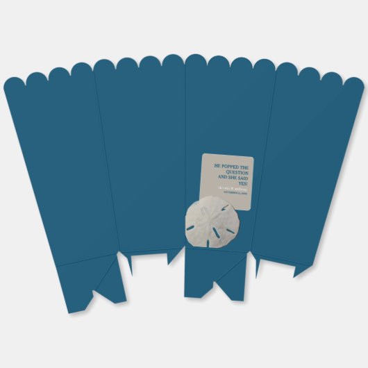 Zanddollar, Ocean Blue Beach Bruiloft Bedankdoosjes (Ongevouwen)