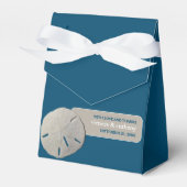Zanddollar, Ocean Blue Beach Bruiloft Bedankdoosjes (Voorkant Zijde)