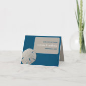 Zanddollar, Ocean Blue Beach Bruiloft Dank u Bedankkaart (Voorkant)