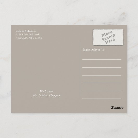 Zanddollar, Ocean Blue Beach Bruiloft Dank u Briefkaart (Achterkant)