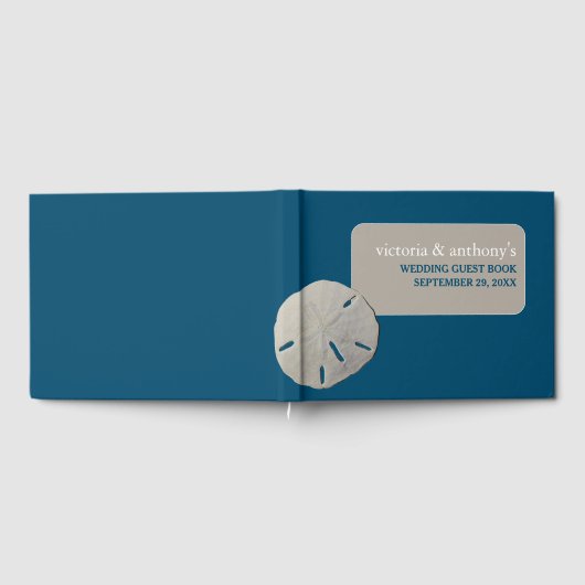 Zanddollar, Ocean Blue Beach Bruiloft Gastenboek (Volledig)