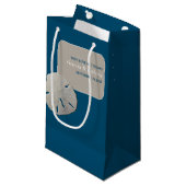 Zanddollar, Ocean Blue Beach bruiloft gunst Klein Cadeauzakje (Voorkant Gekanteld)