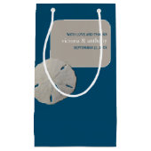 Zanddollar, Ocean Blue Beach bruiloft gunst Klein Cadeauzakje (Voorkant)