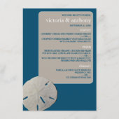 Zanddollar, Ocean Blue Beach Bruiloft Menu (Voorkant)