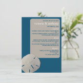 Zanddollar, Ocean Blue Beach Bruiloft Menu (Staand voorkant)