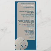 Zanddollar, Ocean Blue Beach Bruiloft Menu (Voorkant)