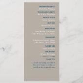 Zanddollar, Ocean Blue Beach Bruiloft Programmakaart (Achterkant)