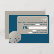 Zanddollar, Ocean Blue Beach Bruiloft RSVP