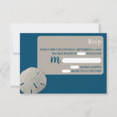 Zanddollar, Ocean Blue Beach Bruiloft RSVP Kaartje (Voorkant)