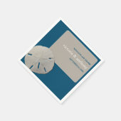 Zanddollar, Ocean Blue Beach Bruiloft Servet (Hoek)