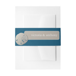 Zanddollar, Ocean Blue Beach Bruiloft Uitnodigingen Wikkel