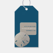 Zanddollar, Ocean Blue Beach Bruiloftsgeschenk Cadeaulabel (Voorkant)