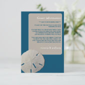Zanddollar, Ocean Blue Beach Trouwdetail Informatiekaartje (Staand voorkant)