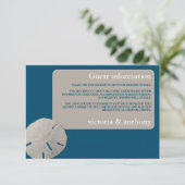 Zanddollar, Ocean Blue Beach Trouwdetail Informatiekaartje (Staand voorkant)