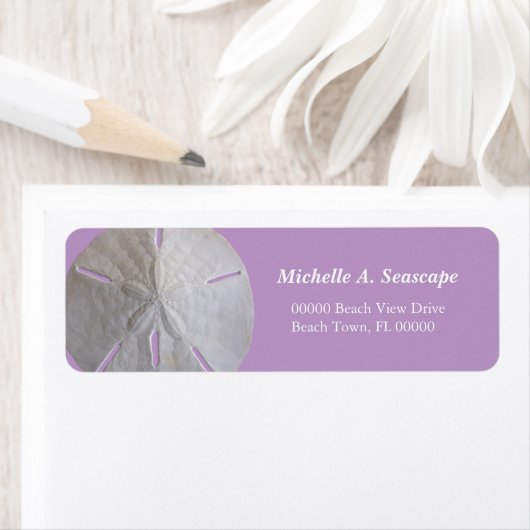 Zanddollar op Paarse Etiket (Insitu)