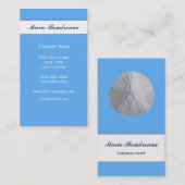 Zanddollar op tropisch blauw visitekaartje (Voorkant / Achterkant)