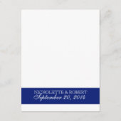 Zanddollar Royal Blue Trouwreceptie Informatiekaartje (Achterkant)