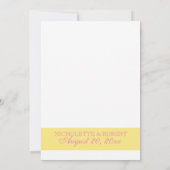 Zanddollar roze en gele bruiloft kaart (Achterkant)