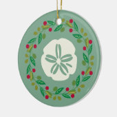 Zanddollar Schelp Kerstkrans Keramisch Ornament (Links)