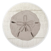 Zanddollar schilderpatroon keramische knop (Voorkant)