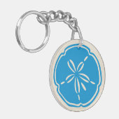 Zanddollar Sleutelhanger - Aangepaste achterkant (Voorkant Links)