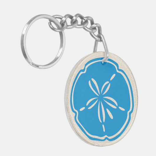 Zanddollar Sleutelhanger - Aangepaste achterkant (Voorkant Links)