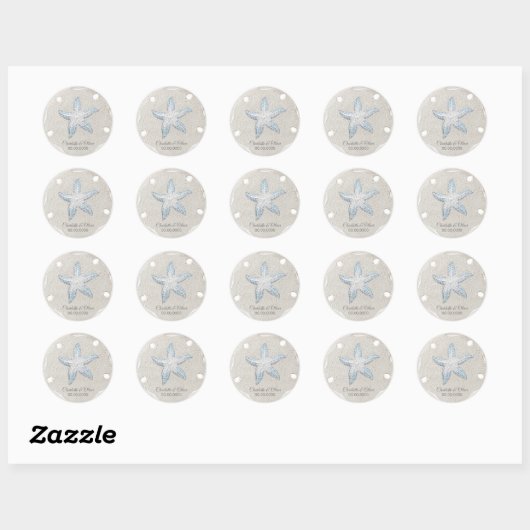 Zanddollar Starfish Gem Ronde Sticker (Vel)