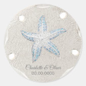 Zanddollar Starfish Gem Ronde Sticker (Voorkant)