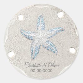 Zanddollar Starfish Gem Ronde Sticker