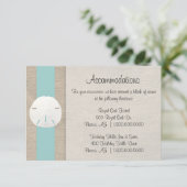 Zanddollar Strand Bruiloft Accommodatiekaart Informatiekaartje (Staand voorkant)