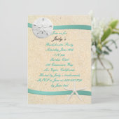 ZandDollar Strand Bruiloft Bachelorette Party Uitn Kaart (Staand voorkant)