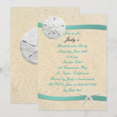 ZandDollar Strand Bruiloft Bachelorette Party Uitn Kaart (Voorkant / Achterkant)