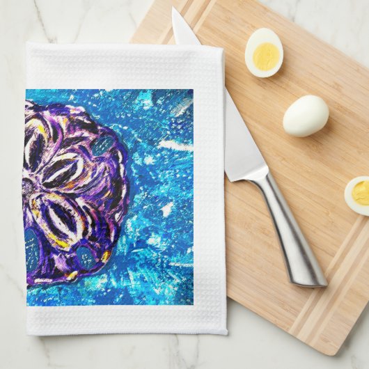 Zanddollar theedoek (Quarter Fold)