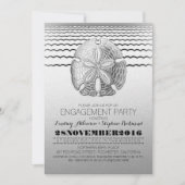 Zanddollar uitnodiging voor Beach Engagement Party (Voorkant)