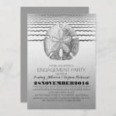 Zanddollar uitnodiging voor Beach Engagement Party (Voorkant / Achterkant)
