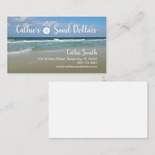 Zanddollar Visitekaartje (Voorkant / Achterkant)