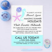 Zanddollar, zeeduivel, zeepaardje, reisagent flyer (Enkel)