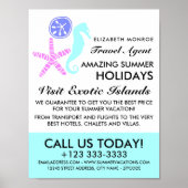 Zanddollar, zeeduivel, zeepaardje, reisagent poster (Voorkant)