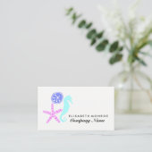 Zanddollar, zeeduivel, zeepaardje, reizen en toeri visitekaartje (Staand voorkant)