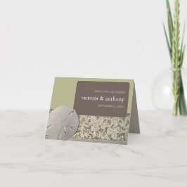 Zanddollarkant,  Strand Bruiloft Dank u Bedankkaart