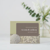 Zanddollarkant,  Strand Bruiloft Dank u Briefkaart (Staand voorkant)