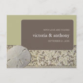 Zanddollarkant,  Strand Bruiloft Dank u Briefkaart (Voorkant)