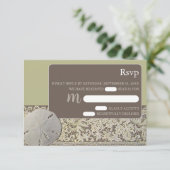 Zanddollarkant,  Strand Bruiloft RSVP (Staand voorkant)