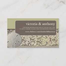 Zanddollarkant,  Strand Bruiloft Website Informatiekaartje