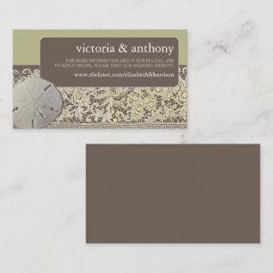 Zanddollarkant,  Strand Bruiloft Website Informatiekaartje